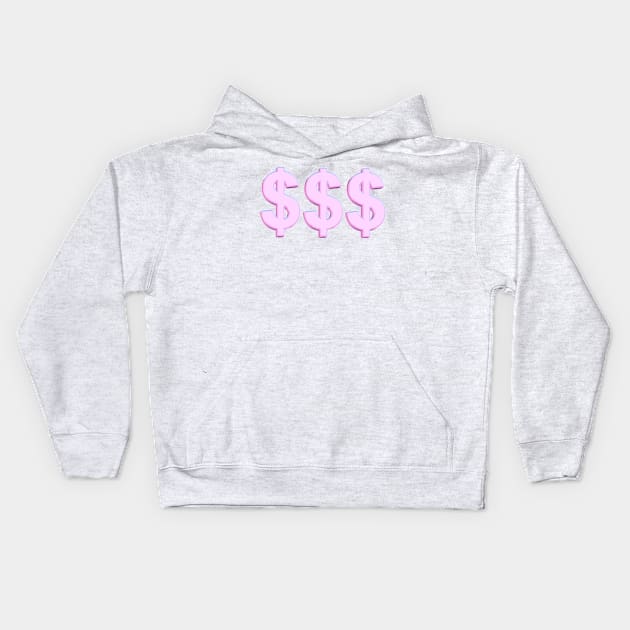 Pink Dollar Signs Kids Hoodie by DiorBrush